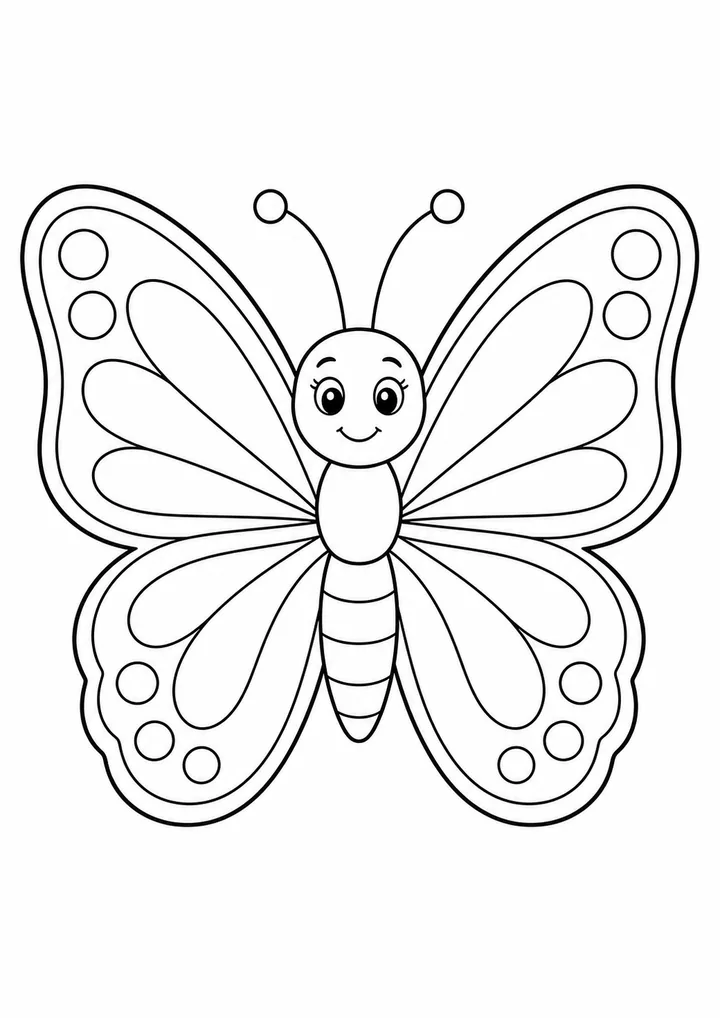Desenho de borboleta simples para colorir e imprimir