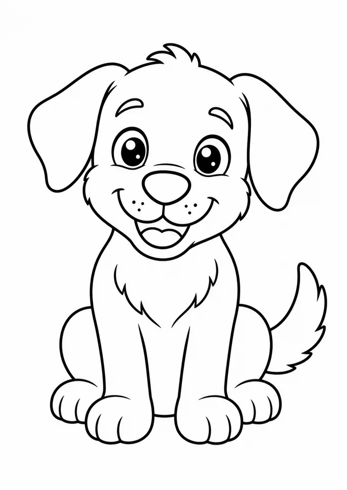 Desenho de cachorro sentado para colorir e imprimir