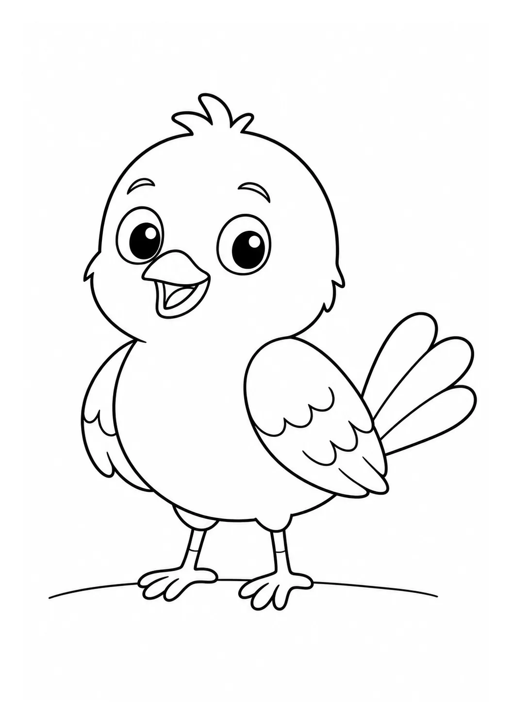 Desenho de passarinho simples para colorir e imprimir