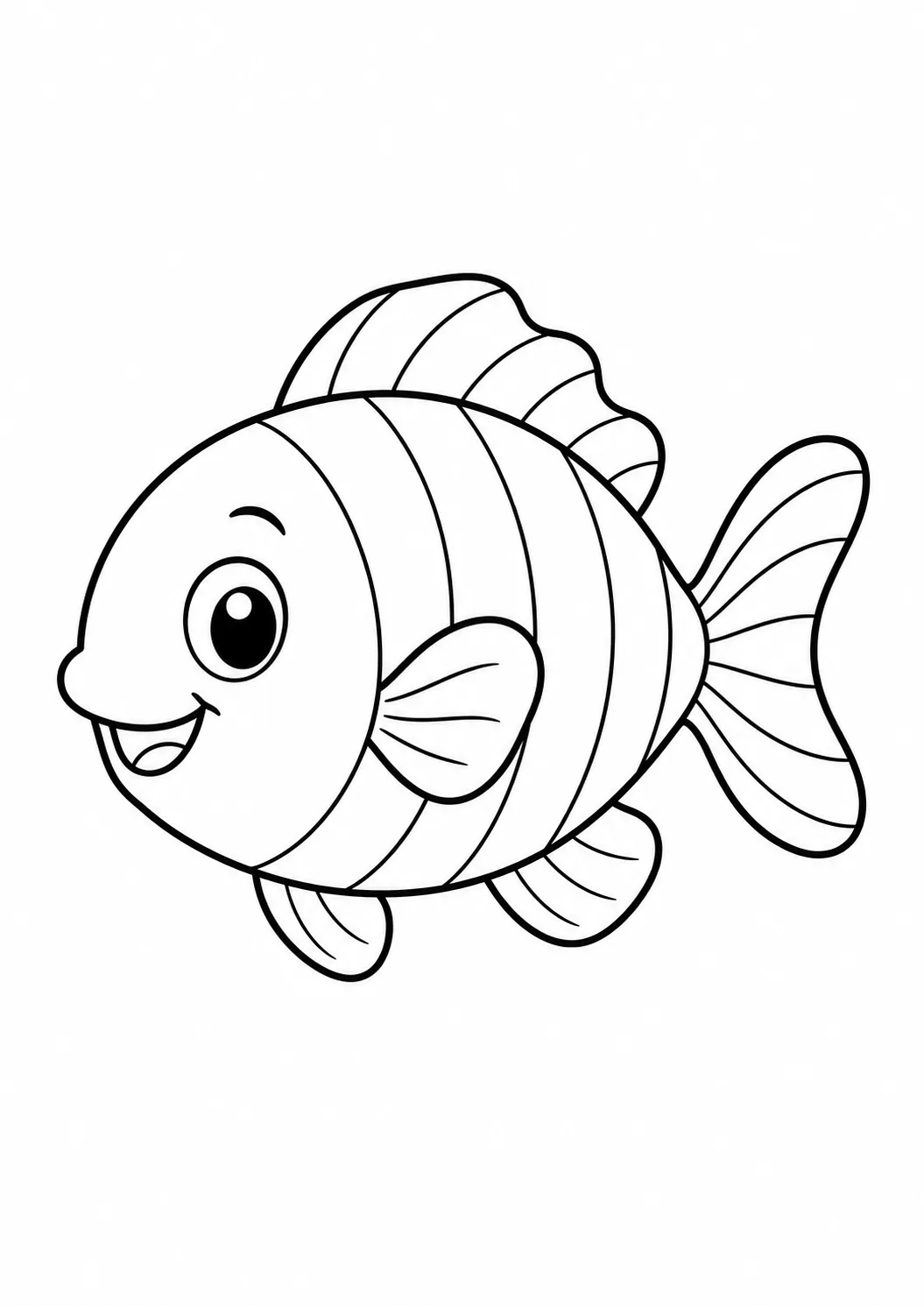 Desenho de peixe simples para colorir e imprimir